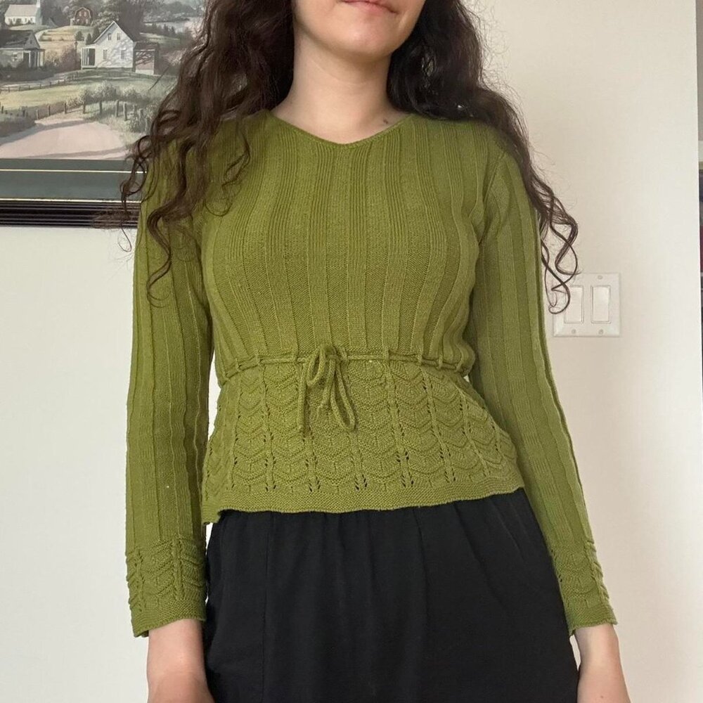 725 originals green knit top